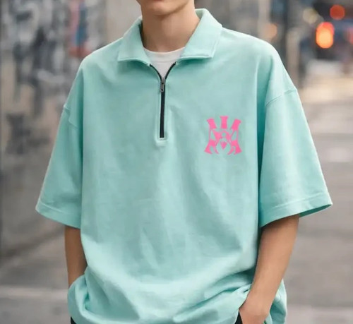 تیشرت لش سبز فیروزه ای فوقالعاده شیک و با کیفیت پارچه پنبه ماکان گرم بالا