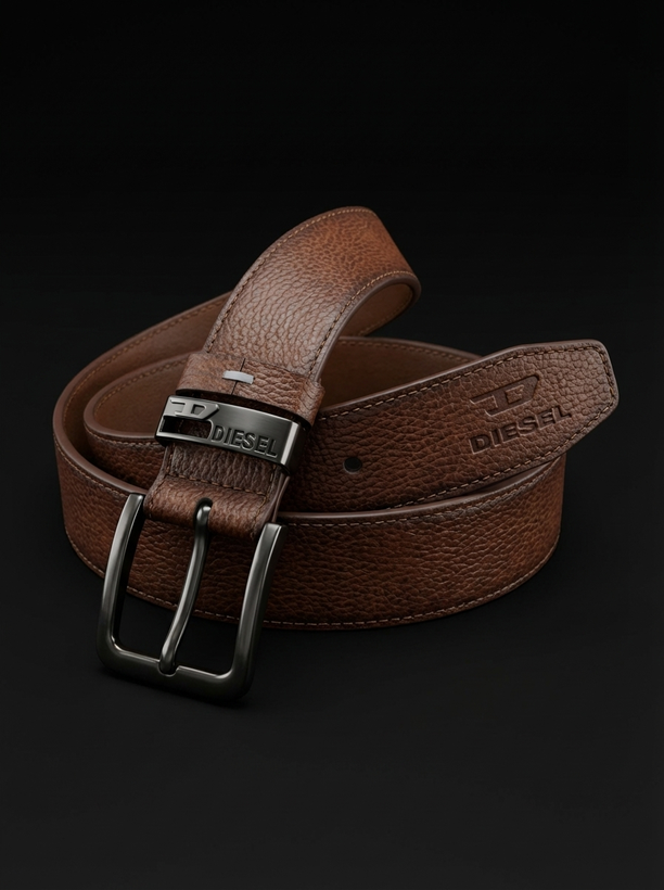 کمربند زبونه دار قهوه ای موکا کیفیت بالا طرح چرم