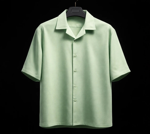 پیراهن مازراتی مردانه سبز آدامسی | قواره لش آستین سه ربع استایل ۲۰۲۶