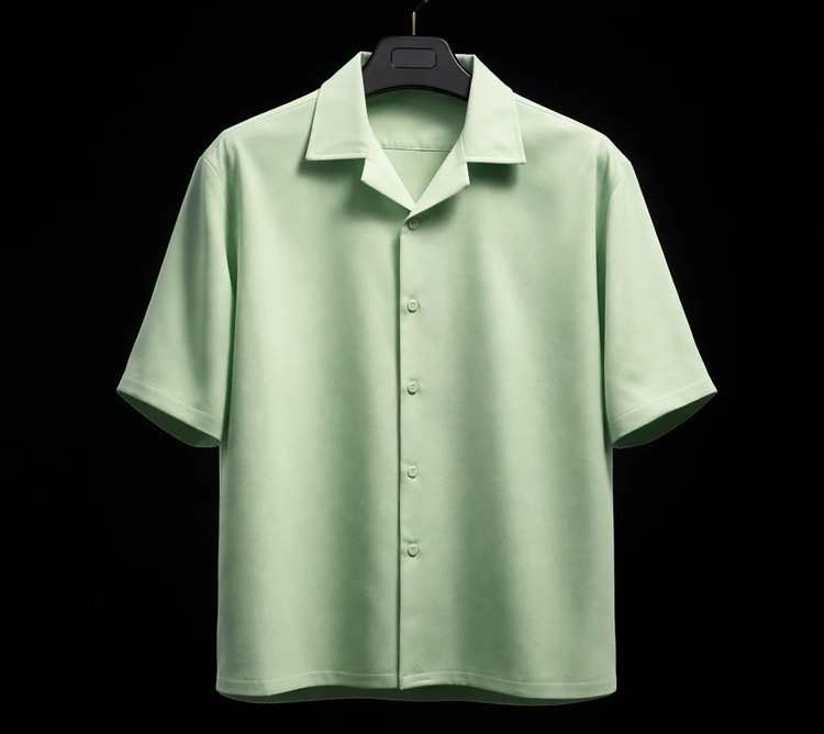 پیراهن مازراتی مردانه سبز آدامسی | قواره لش آستین سه ربع استایل ۲۰۲۶