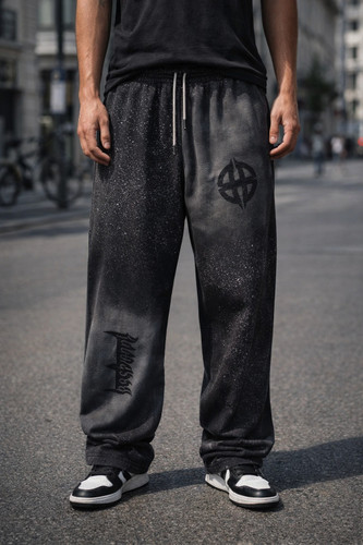 شلوار جاگر نیم بگ بلن کاستوم شده پارچه گلکسی پنبه کیفیت پرمیوم کد B76 | قد ۱۱۰ سانت