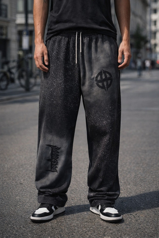 شلوار جاگر نیم بگ بلن کاستوم شده پارچه گلکسی پنبه کیفیت پرمیوم کد B76 | قد ۱۱۰ سانت