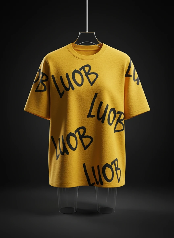 تیشرت لش خردلی طرح خفن ۲۰۲۶ نخ پنبه کد W888