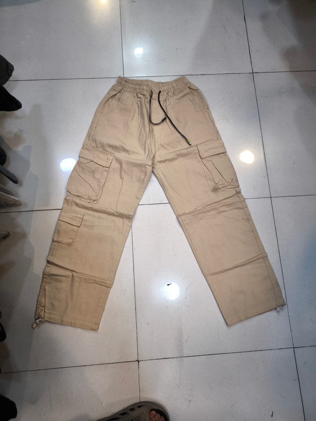 شلوار کارگو 🚨 cargo کرمی ۷جیب مردانه پارچه کتان کجراه گرم بالا کیفیت عالی| اورجینال دیلم