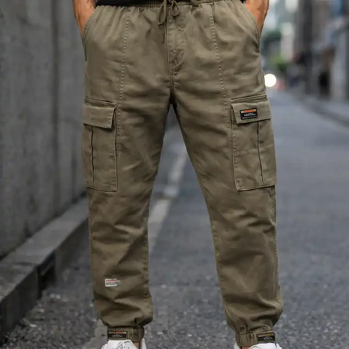 شلوار کتان شش جیب دمپا کش+چسبی رنگ کرم دیزت|کیفیت درجه یک