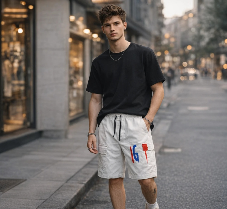 شلوارک جین سفید دودی سنگشور © پارچه جین کاغذی اعلا