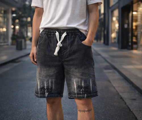 مسترکوالیتی™شلوارک جین سنگشور مشکی © پارچه جین گرم بالا اعلا