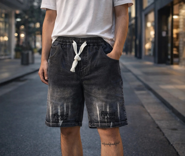 مسترکوالیتی™شلوارک جین سنگشور مشکی © پارچه جین گرم بالا اعلا