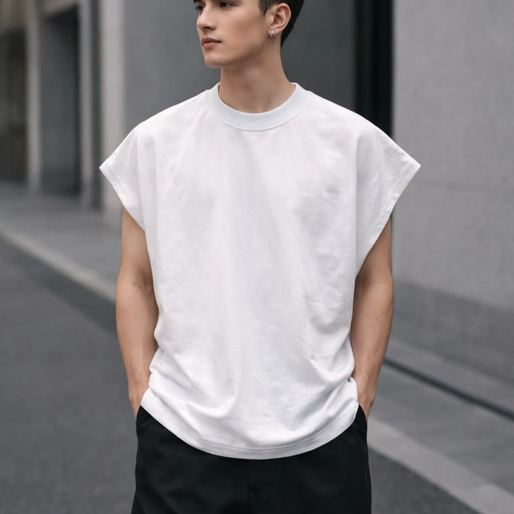 وست سفید مردانه - پارچه دورس دو نخ پنبه سنگین | کیفیت مستر