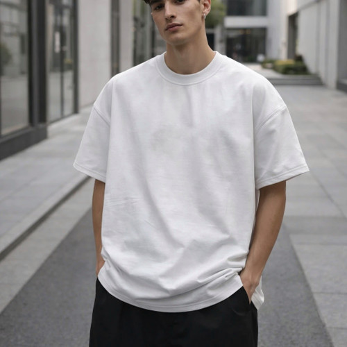 تیشرت ساده بیسیک آستین سه ربع پارچه پنبه دورس دو نخ گرم بالا کد ۷۵۸۸