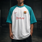 کیت باشگاهی بارسلونا کیفیت لوکس سفید+سبز * پارچه دورس دو نخ پنبه گرم بالا