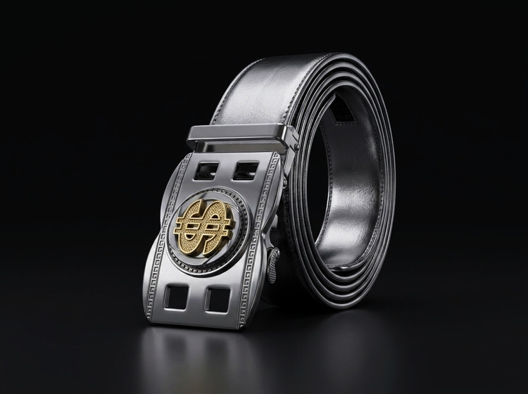 کمربند فانتزی طرح $ سیلور تسمه مشکی