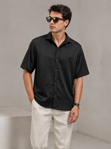 پیراهن مازراتی مشکی مردانه | کپ لش آستین سه ربع استایل ۲۰۲۶