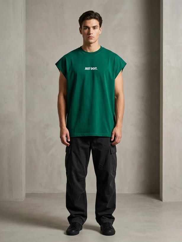 وست سبز بروکلی🥦 لش مردانه | پارچه پنبه دونخ لاکرا دار اعلا