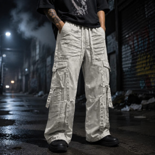 محصول فوق لوکس#شلوار جین واید بگ سفید شیری (Wide Leg)| استایل لش استریت کد۹۷۰۲