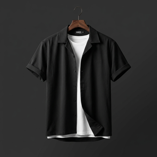پیراهن آستین سه ربع لش باکسی مشکی آسین کوتاه پارچه مازراتی L تا 3XL / اورجینال دیلم کد G670