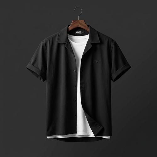 پیراهن آستین سه ربع لش باکسی مشکی آسین کوتاه پارچه مازراتی L تا 3XL / اورجینال دیلم کد G670