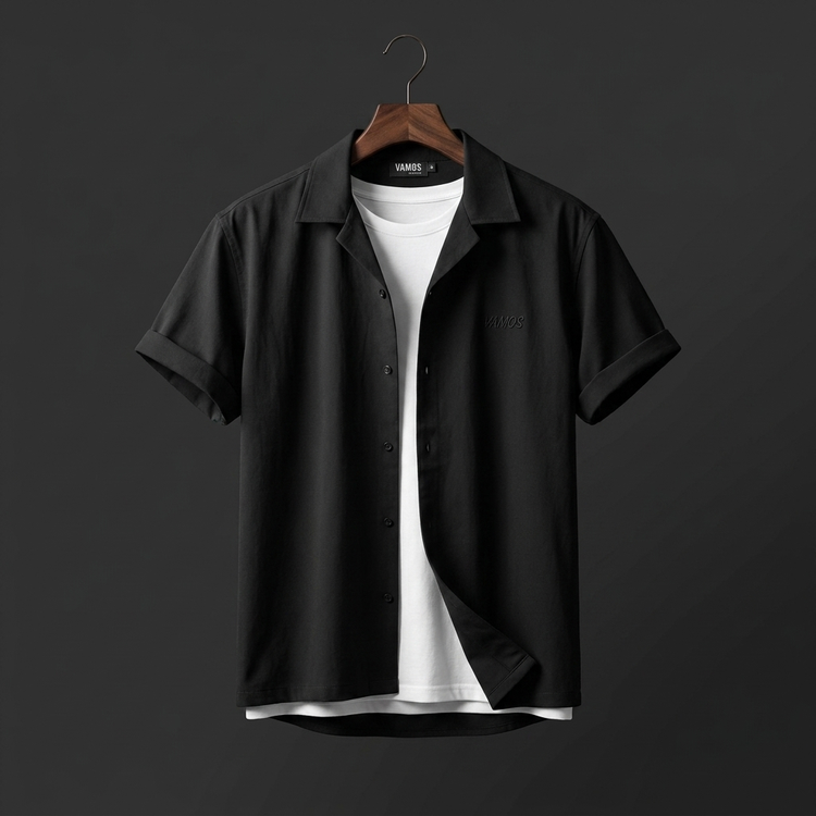 پیراهن آستین سه ربع لش باکسی مشکی آسین کوتاه پارچه مازراتی L تا 3XL / اورجینال دیلم کد G670