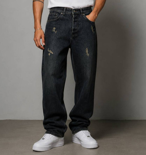 High-quality "semi-baggy" style denim jeans in a distinctive dark navy blue – Original Deilam {Code L25}