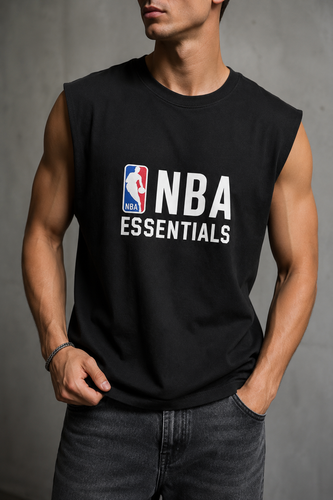 وست گلدوزی مشکی طرح NBA لش باکسی پنبه دونخ جذاب ترند / اورجینال دیلم