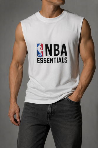 وست گلدوزی سفید طرح NBA لش باکسی پنبه دونخ جذاب ترند / اورجینال دیلم
