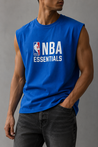 وست گلدوزی آبی کاربنی طرح NBA لش باکسی پنبه دونخ جذاب ترند / اورجینال دیلم