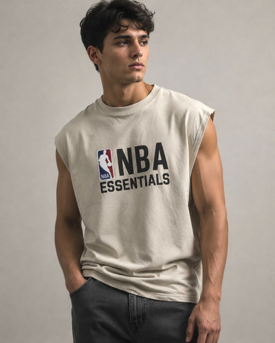وست گلدوزی کرم طرح NBA لش باکسی پنبه دونخ جذاب ترند / اورجینال دیلم