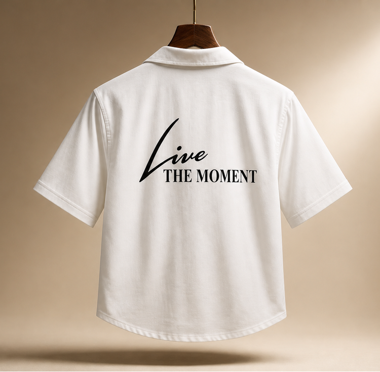 پیراهن مازراتی لش / باکسی آستین کوتاه مردانه سفید طرح ( The Moment ) کیفیت تضمین شده / اورجینال دیلم کد TVS125