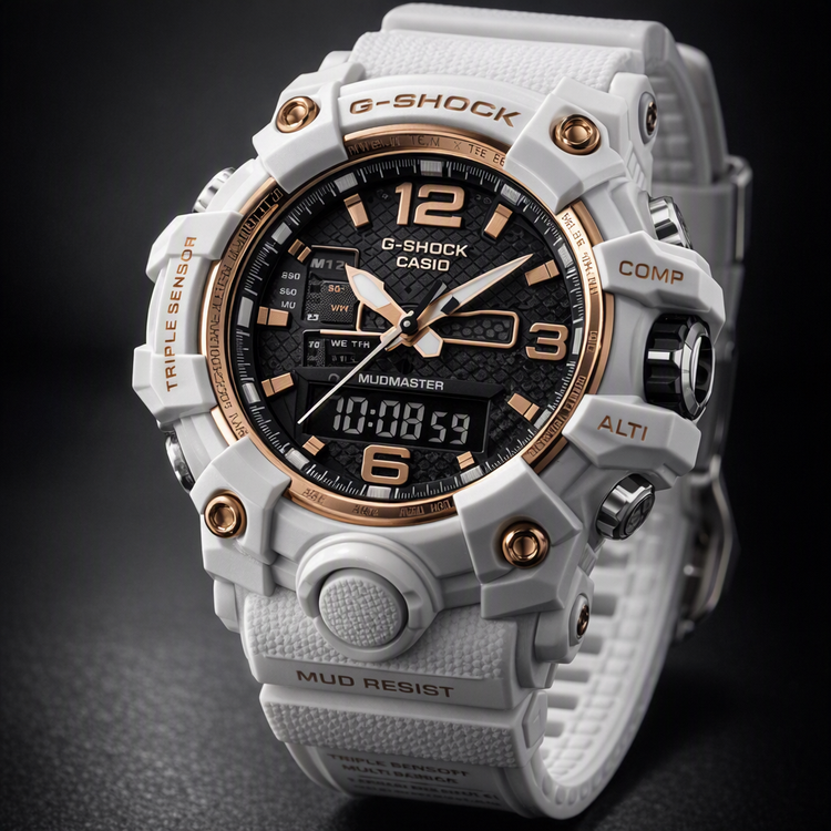 ساعت مچی کاسیو جیشاک GA-B001 مردانه سفید شیشه ای Casio-5962-G