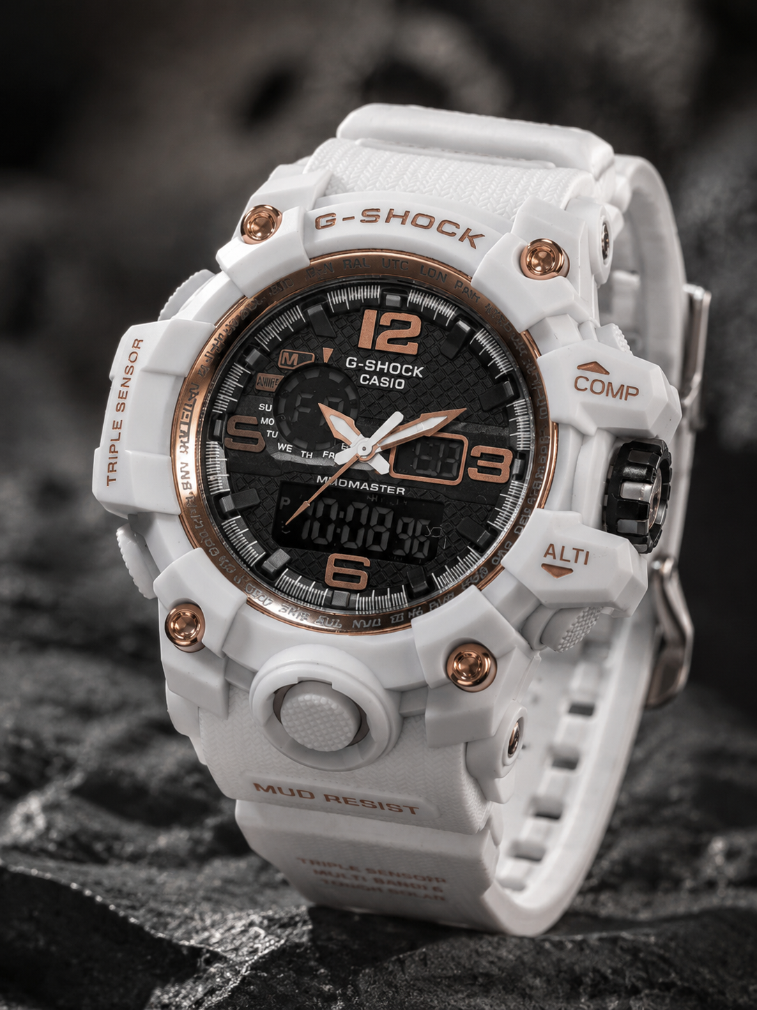 ساعت مچی کاسیو جیشاک GA-B001 مردانه سفید شیشه ای Casio-5962-G