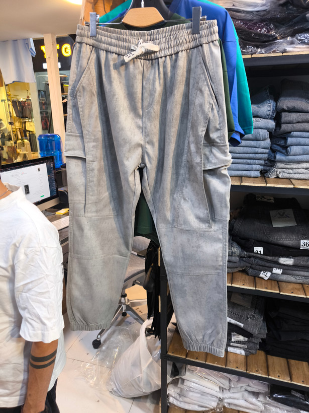 شلوار جاگر طوسی کاستوم شده با کیفیت استثنایی فقط 3XL