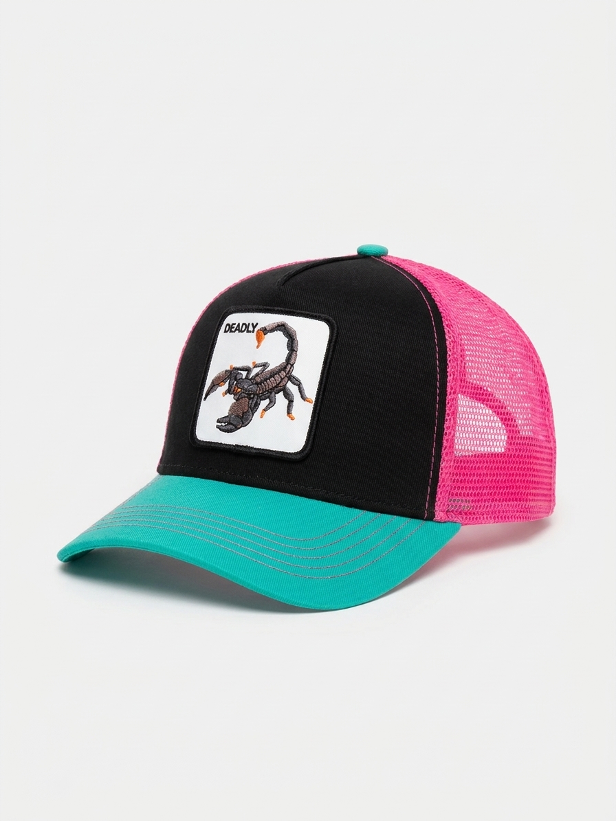 کلاه کپ گورین مشکی سفید طرح عقرب 🦂 کد ۳