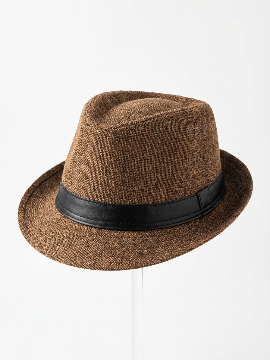 کلاه شاپو chapeau حصیری قهوه ای