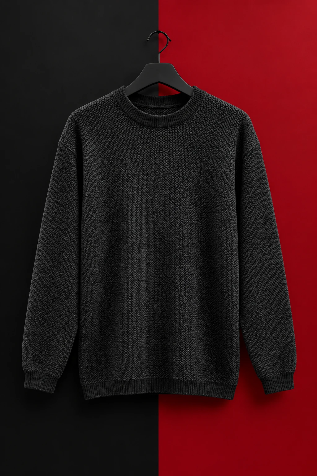 پلیور بافت ذغالی سیر کژوال فری سایز مناسب سایز L و XL استایل ترند 2026