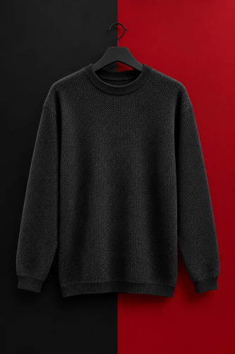 پلیور بافت ذغالی سیر کژوال فری سایز مناسب سایز L و XL استایل ترند 2026