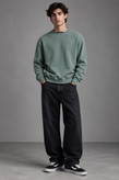 دورس لش یقه گرد گلدوزی سبز سیج گرین Sage Green پارچه دورس سه نخ با کیفیت / اورجینال دیلم