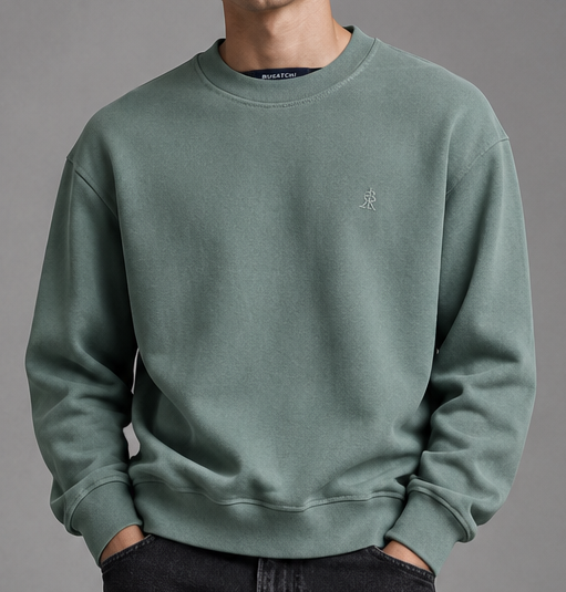 دورس لش یقه گرد گلدوزی سبز سیج گرین Sage Green پارچه دورس سه نخ با کیفیت / اورجینال دیلم