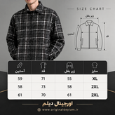سویشرت یقه دار پشمی کد J2 چهارخانه رنگ طوسی خاص داخل خز / اورجینال دیلم