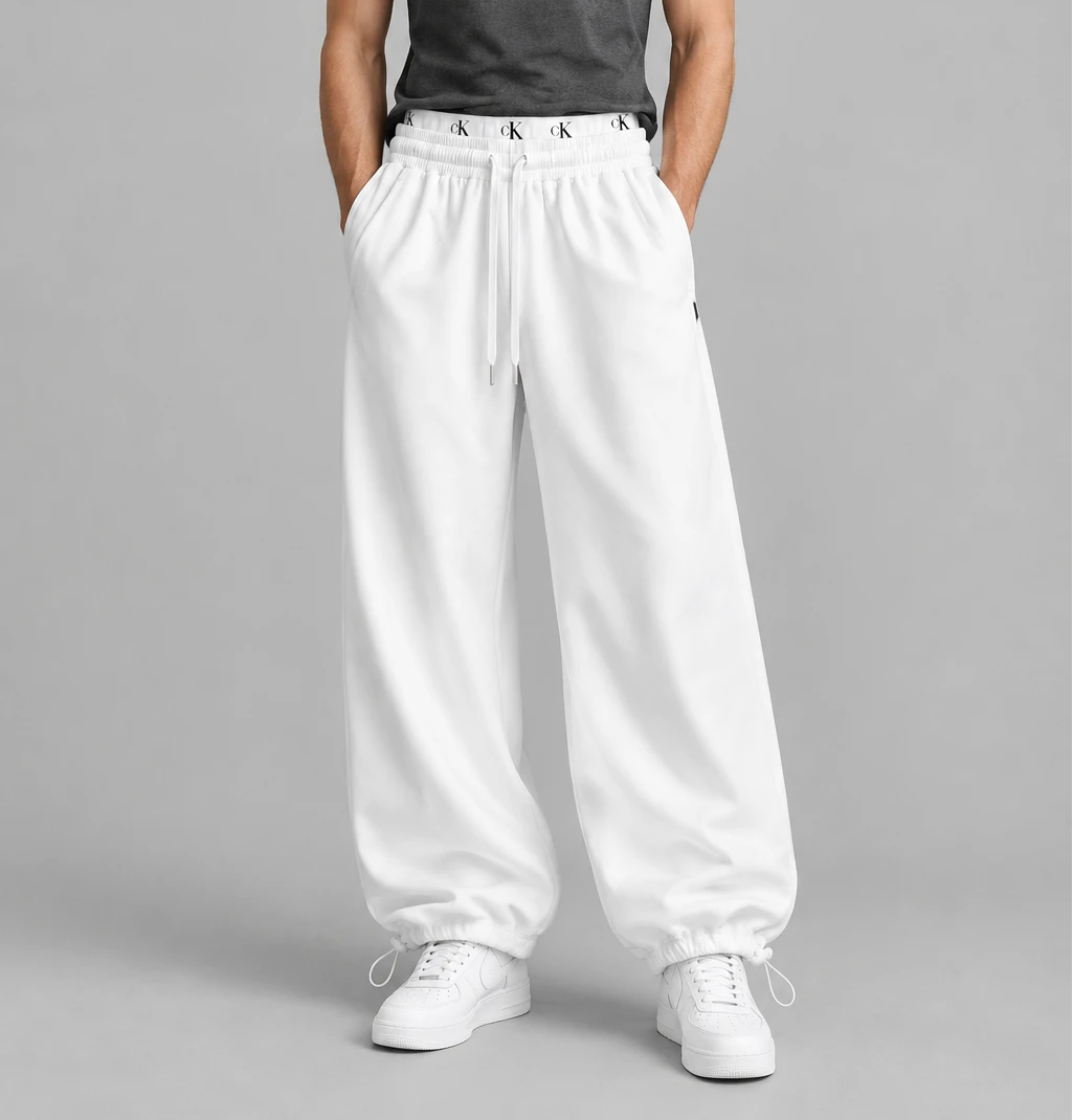 جاگر بگ دمپا استوپر سفید شیری طرح دو کمر کش پنبه سه نخ اعلا/ اورجینال دیلم
