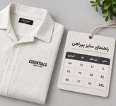 پیراهن باکسی آستین بلند مردانه پارچه بوکله سفید با چاپ مینیمال W110 / اورجینال دیلم